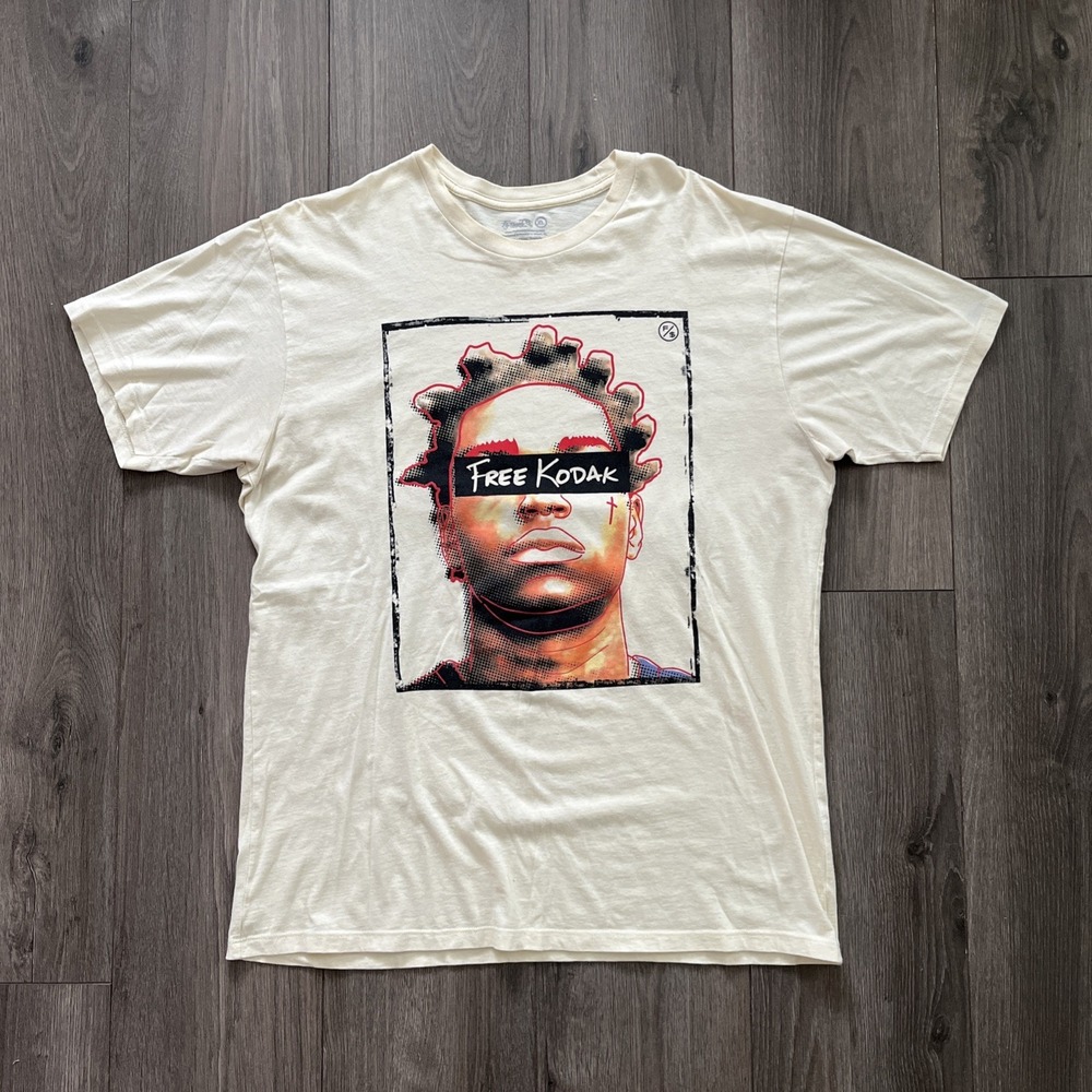 Fly Supply X Free Kodak Mens XL T Shirt Cream Short Sleeve